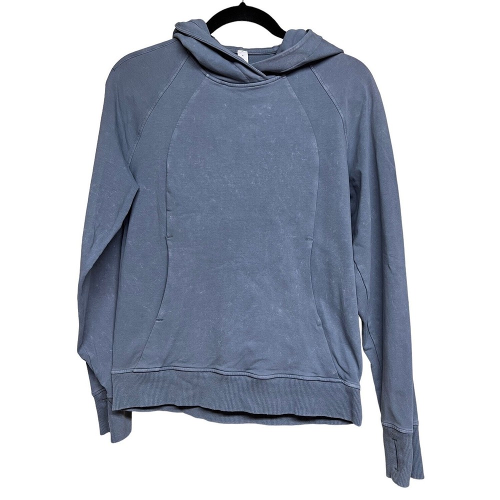 Lululemon Scuba Pullover Hoodie Sweatshirt Washed Blue Charcoal Women’s Size 4